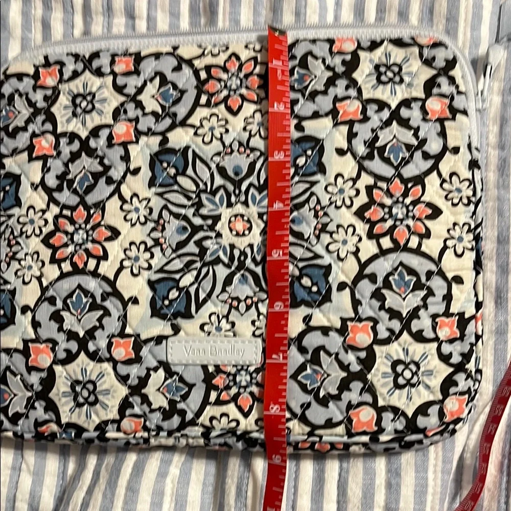 Vera Bradley Black and Blue Tablet Bag with Floral Design
